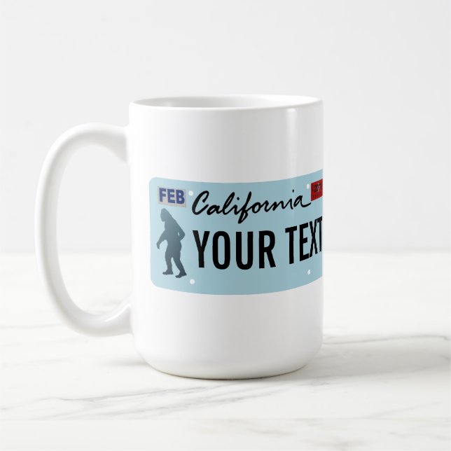 California Sasquatch License Plate Kaffemugg (Vänster)