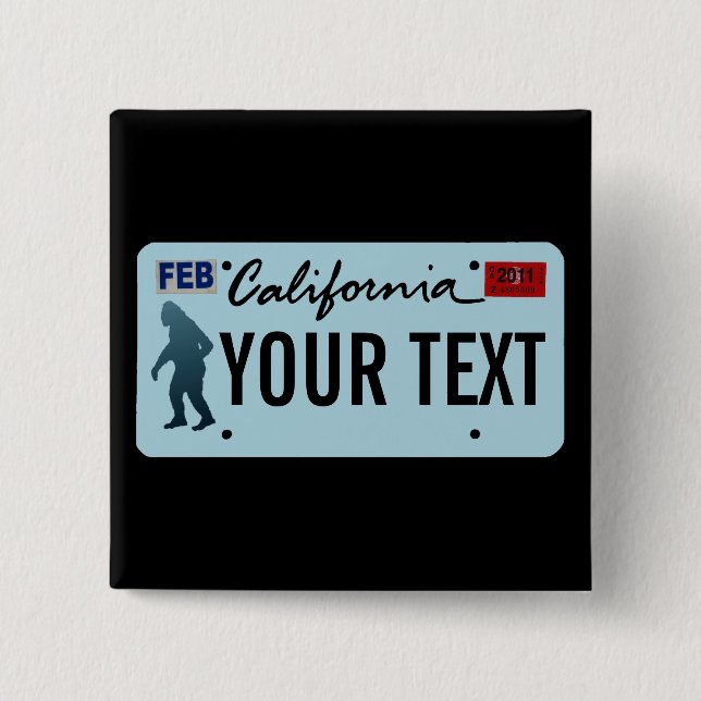 California Sasquatch License Plate Knapp (Framsida)
