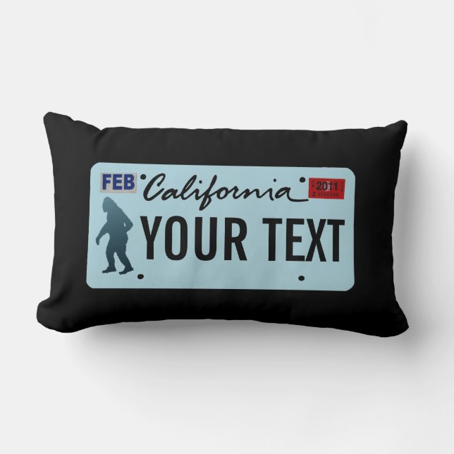 California Sasquatch License Plate Lumbarkudde (Framsida)