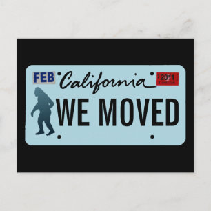 California Sasquatch License Plate Meddelande Vykort