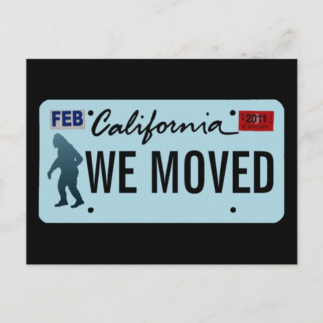 California Sasquatch License Plate Meddelande Vykort (Framsida)