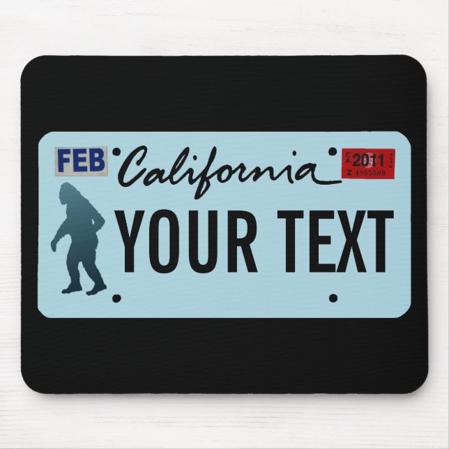 California Sasquatch License Plate Musmatta (Framsidan)