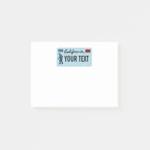 California Sasquatch License Plate Post-it Block