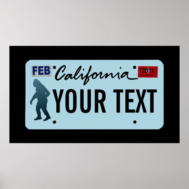 California Sasquatch License Plate Poster (Framsidan)