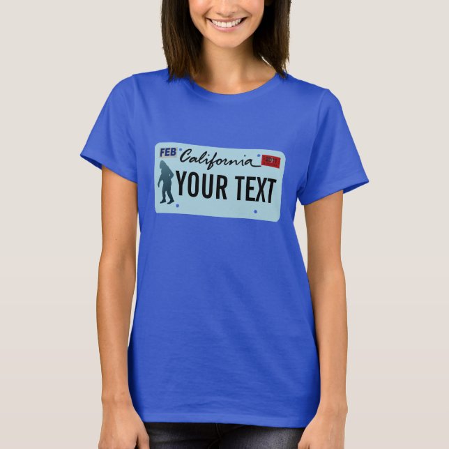 California Sasquatch License Plate Tee Shirt (Framsida)