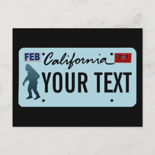 California Sasquatch License Plate Vykort