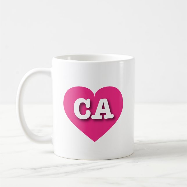 California Shock rosa Heart - I kärlek CA Kaffemugg (Vänster)
