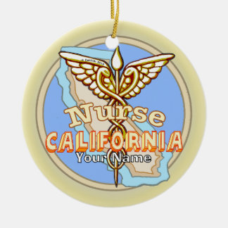 California Sjuksköterska Caduceus  Julgransprydnad Keramik