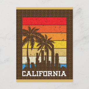 California Skyline Handflatan Träd Vykort