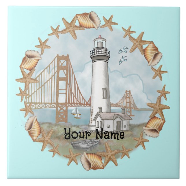California Snäckors Lighthouse-panel Kakelplatta (Framsidan)