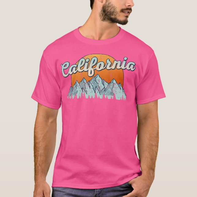 California Souvenir Hiking Mountains Sunset T Shirt (Framsida)