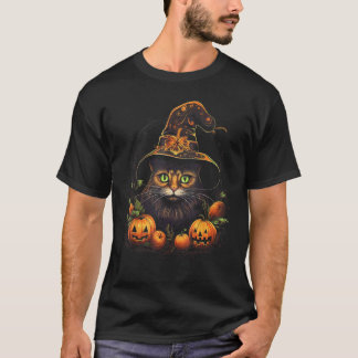 California Spangled Katt Halloween Grafiska T-shir T Shirt