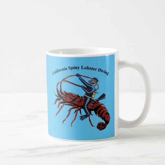 California Spiny Lobster Diving SCUBA Diver URM Kaffemugg (Höger)