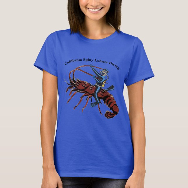 California Spiny Lobster Diving SCUBA Diver Urm T Shirt (Framsida)
