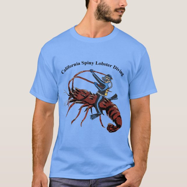 California Spiny Lobster Diving SCUBA Diver URM T Shirt (Framsida)