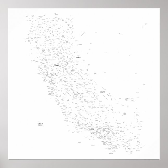 California ställe karta poster (Framsidan)