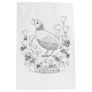 California State Bird and Flower Coloring Page