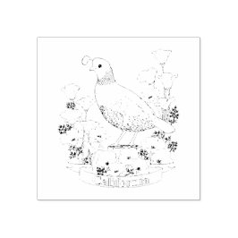 California State Bird and Flower Coloring Page Stämpel