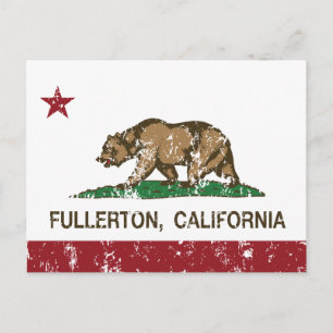 California State Flag Fullerton Vykort