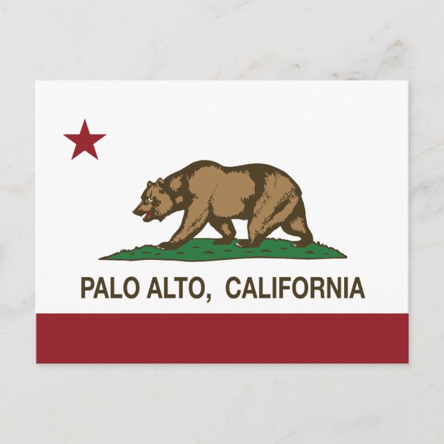 California State Flag Palo Alto Vykort (Framsida)