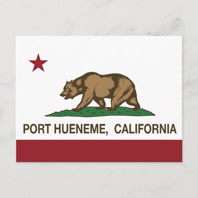 California State Flag Port Hueneme Vykort (Framsida)