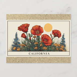 California State Flower Wildblomma Vykort