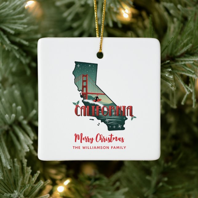 California State God jul Anpassningsbar Helgdag Julgransprydnad Keramik (Träd)