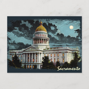 California State Huvudstad Moonlight vykort