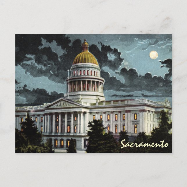 California State Huvudstad Moonlight vykort (Framsida)