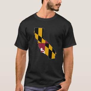 CALIFORNIA STATE KARTA MARYLAND MD Flagga Roots Ma T Shirt