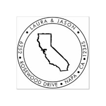California State Karta Returadress Wood Art Frimär