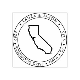 California State Karta Returadress Wood Art Frimär Stämpel