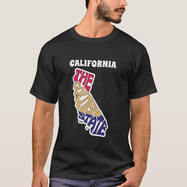California State Nickname Ord Art T Shirt (Framsida)