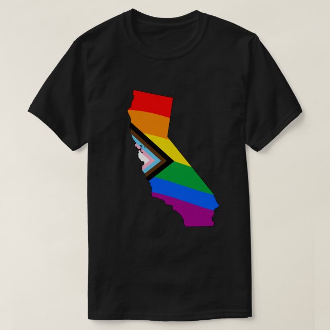 California State Pride HBTQ Progress Pride T Shirt (Design framsida)