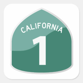 California State Route 1 Pacific Kusten Highway Fyrkantigt Klistermärke