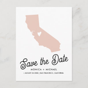 CALIFORNIA-STATEN Destination Wedding - ANY FÄRG! Meddelande Vykort