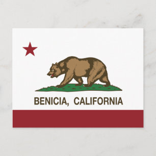 California Statlig flagga Benicia Vykort