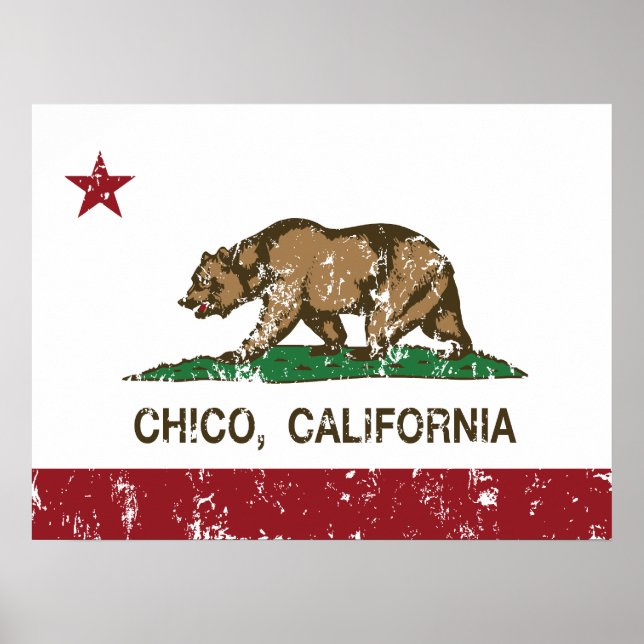 California Statlig flagga Chico Poster (Framsidan)
