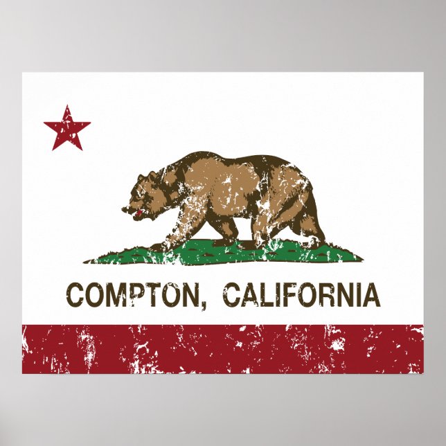 California Statlig flagga Compton Poster (Framsidan)
