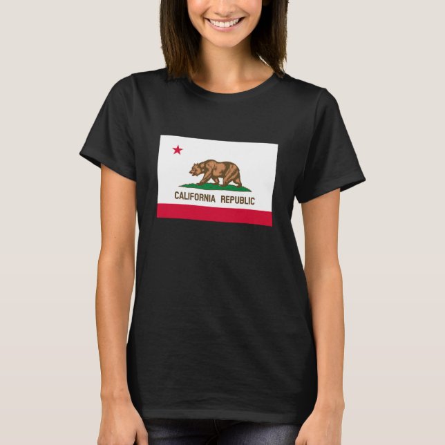 California Statlig flagga Design T-shirt (Framsida)