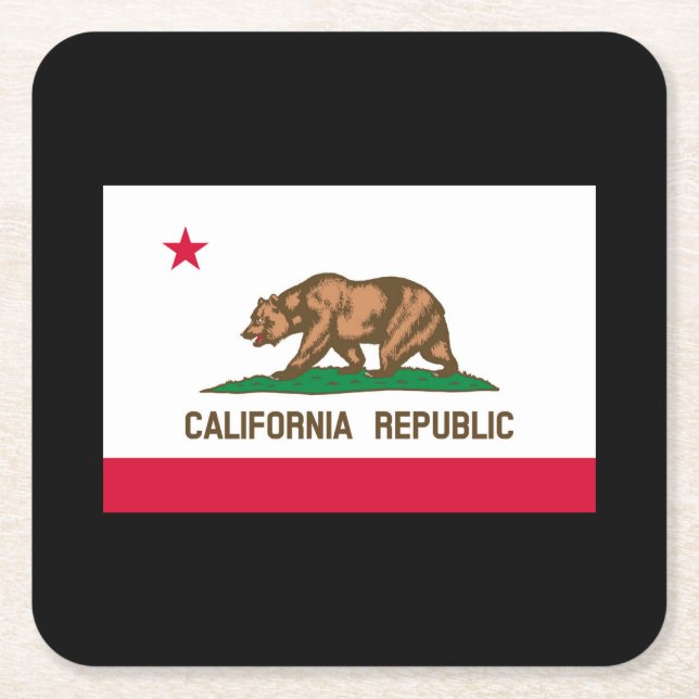 California Statlig flagga Design Underlägg Papper Kvadrat (Framsidan)