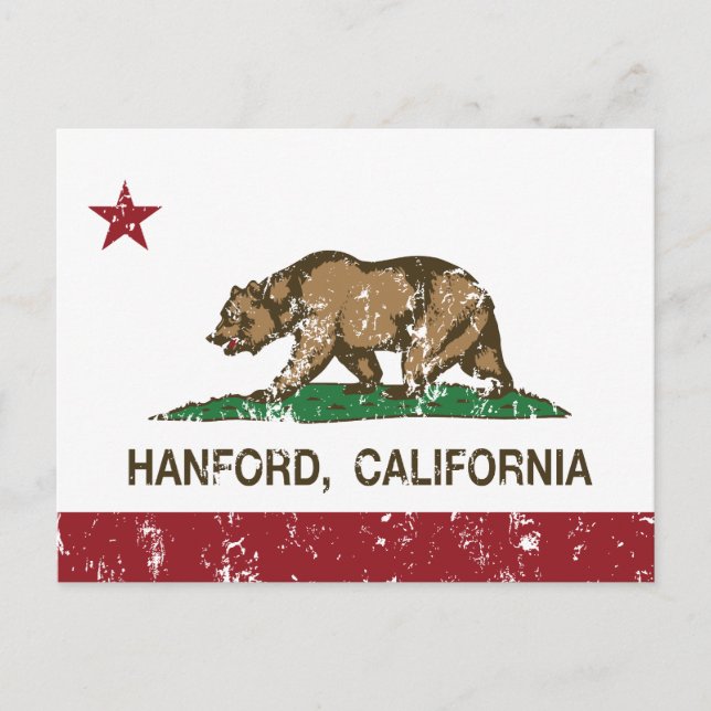 California Statlig flagga Hanford Vykort (Framsida)