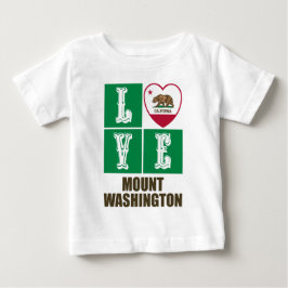 California Statlig flagga Heart Kärlek Mount Washi T Shirt
