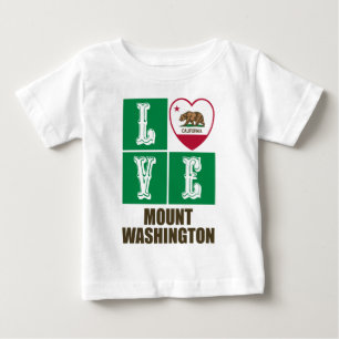 California Statlig flagga Heart Kärlek Mount Washi T Shirt