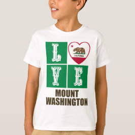 California Statlig flagga Heart Kärlek Mount Washi T Shirt