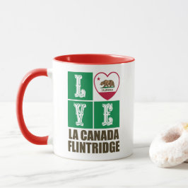 California Statlig flagga Heart La Canada Flintrid Mugg