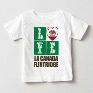 California Statlig flagga Heart La Canada Flintrid T Shirt