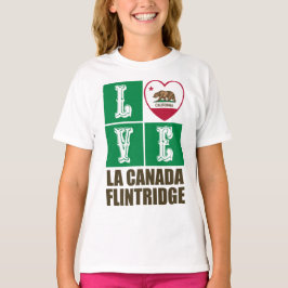 California Statlig flagga Heart La Canada Flintrid T Shirt