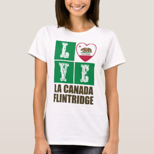 California Statlig flagga Heart La Canada Flintrid T Shirt