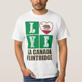 California Statlig flagga Heart La Canada Flintrid T Shirt